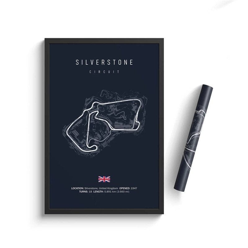 Poster Formel 1 Kalender 2024 Strecken Großer Preis von Silverstone Daytona Laguna Seca Yas Marina Suzuka als Deko Print ohne Rahmen - justgoodmood