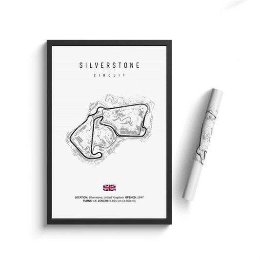 Poster Formel 1 Kalender 2024 Strecken Großer Preis von Silverstone Laguna Seca als Deko Print ohne Rahmen - justgoodmood
