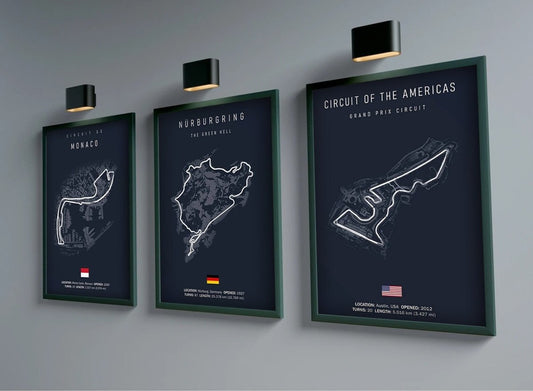 Poster Formel 1 Kalender 2025 Strecken Großer Preis von Monaco Monza Spa Francorchamps Imola als Deko Print ohne Rahmen - justgoodmood