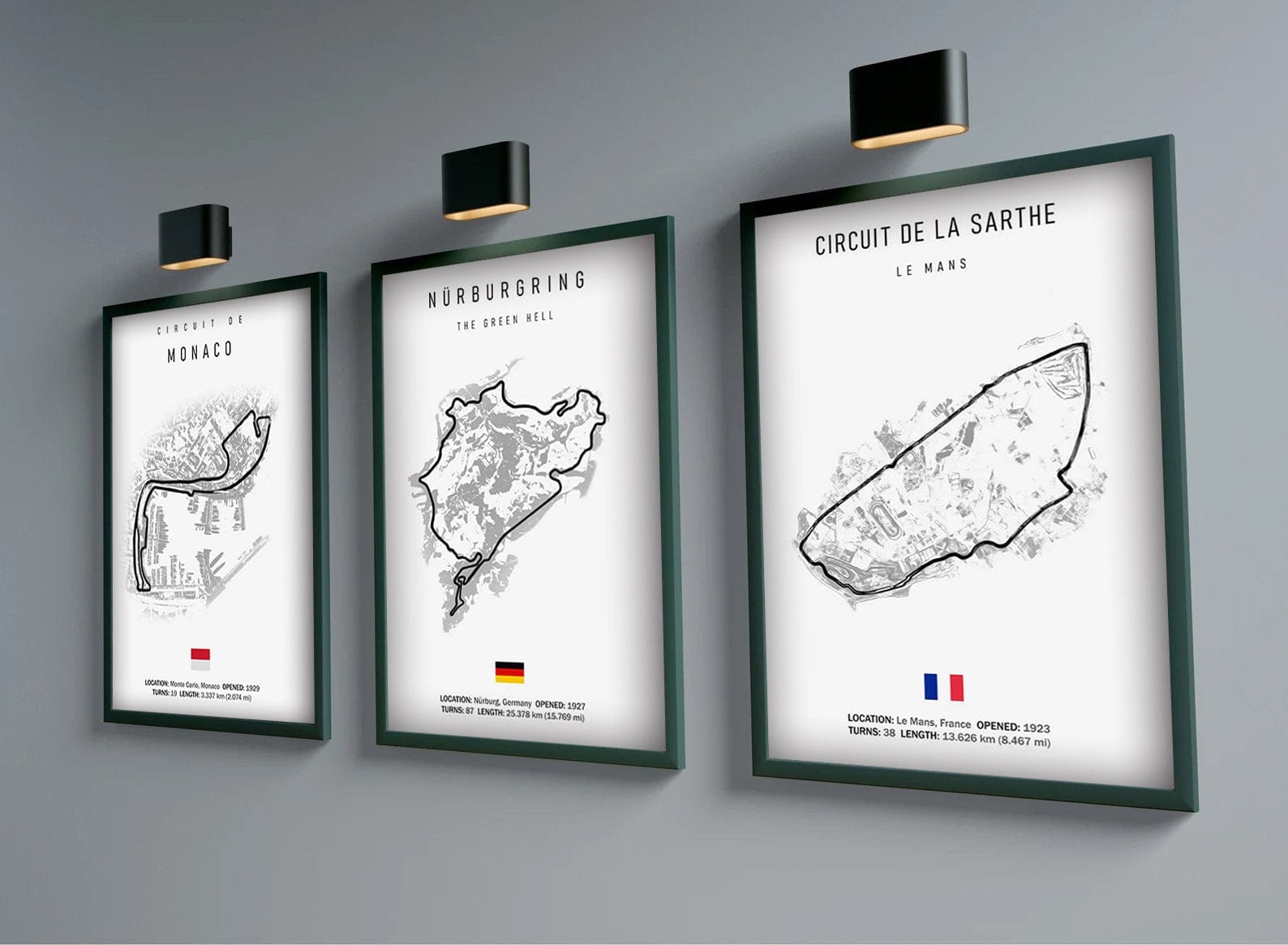 Poster Formel 1 Kalender 2025 Strecken Großer Preis von Monaco Spa Francorchamps Deko Print ohne Rahmen - justgoodmood