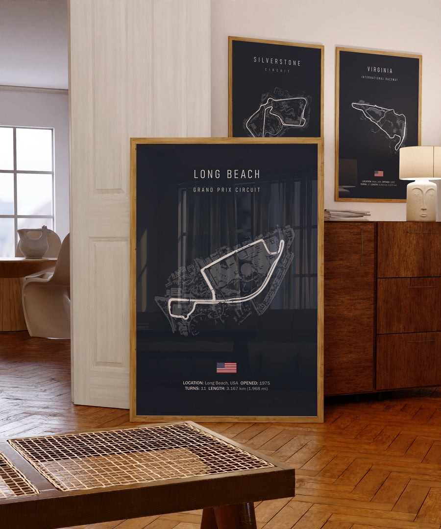Poster FORMEL 1 LONG BEACH Mid Ohio Nashville Portland Belle Isle St. Petersburg Toronto Texas I Wanddeko I Kunstdruck ohne Rahmen - justgoodmood