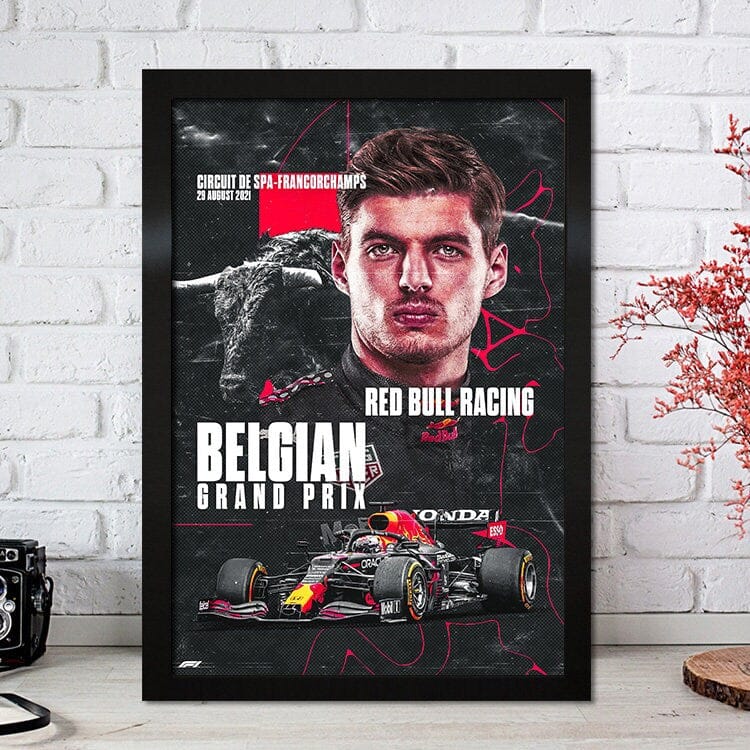 Poster Formel 1 Max Verstappen Rennfahrer Helm Rennwagen Red Bull I Deko Print ohne Rahmen - justgoodmood