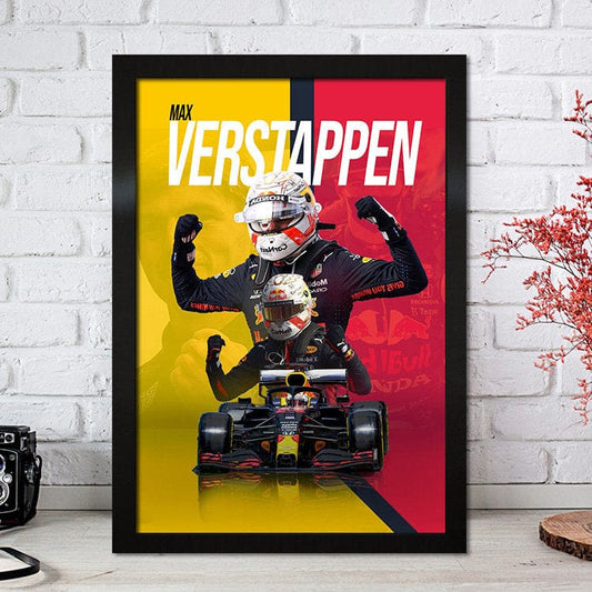 Poster Formel 1 Max Verstappen Rennfahrer Helm Rennwagen Red Bull I Deko Print ohne Rahmen - justgoodmood