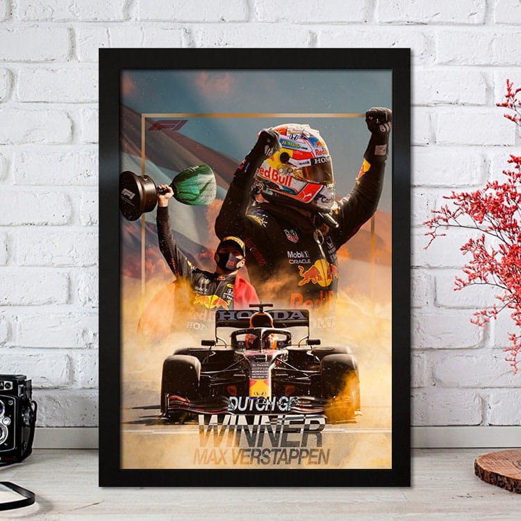 Poster Formel 1 Max Verstappen Rennfahrer Helm Rennwagen Red Bull I Deko Print ohne Rahmen - justgoodmood