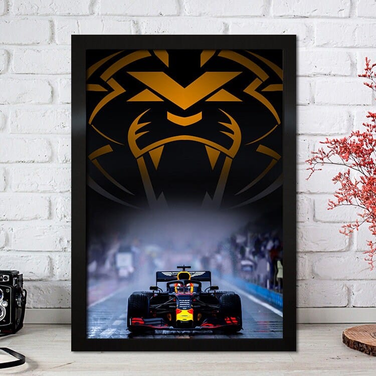 Poster Formel 1 Max Verstappen Rennfahrer Helm Rennwagen Red Bull I Deko Print ohne Rahmen - justgoodmood
