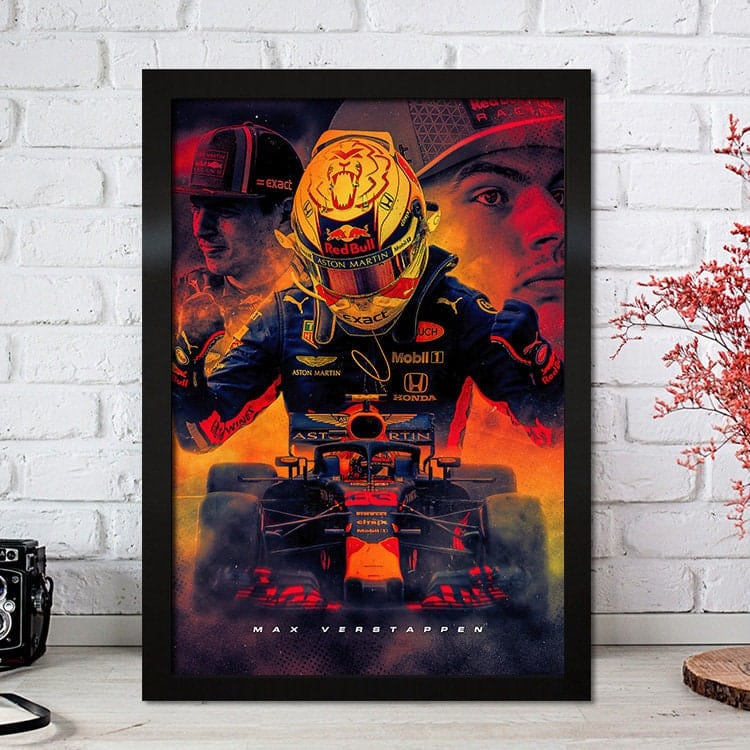 Poster Formel 1 Max Verstappen Rennfahrer Helm Rennwagen Red Bull I Deko Print ohne Rahmen - justgoodmood