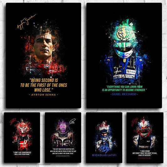 Poster Formel 1 Rennfahrer Legenden Sprüche I Deko Print ohne Rahmen - justgoodmood