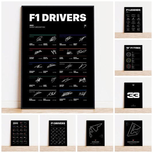 Poster Formel 1 Rennfahrer Legenden Unterschiften I Deko Print ohne Rahmen - justgoodmood