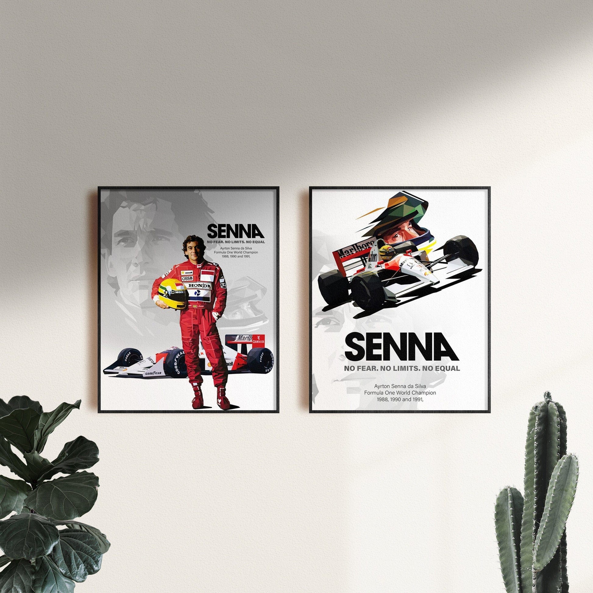 Poster Formel 1 Rennfahrer Rennwagen Ayrton Senna da Silva Legende I Deko Print ohne Rahmen - justgoodmood