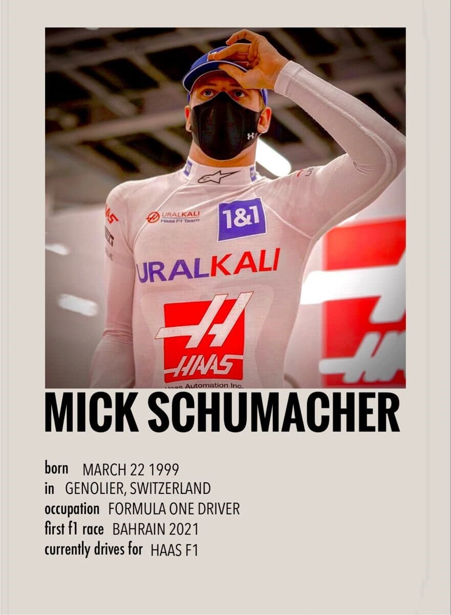 Poster Formel 1 Rennfahrer Sammelkarten I Deko Print ohne Rahmen - justgoodmood