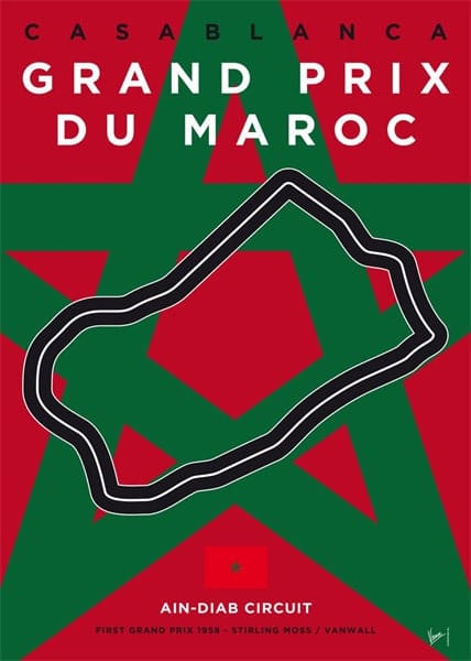 Poster Formel 1 Rennstrecke Länder Flagge I Deko Print ohne Rahmen - justgoodmood