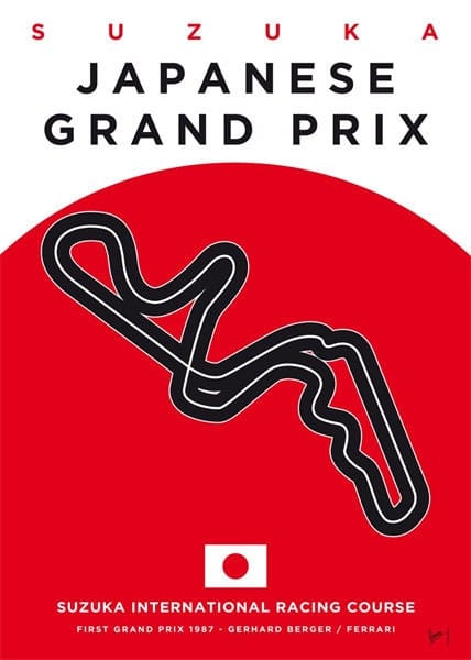 Poster Formel 1 Rennstrecke Länder Flaggen I Deko Print ohne Rahmen - justgoodmood