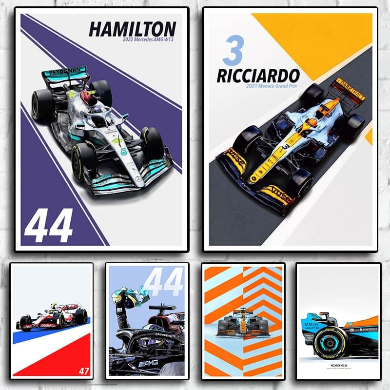 Poster Formel 1 Rennwagen Grand Prix Rennfahrer I Deko Print ohne Rahmen - justgoodmood