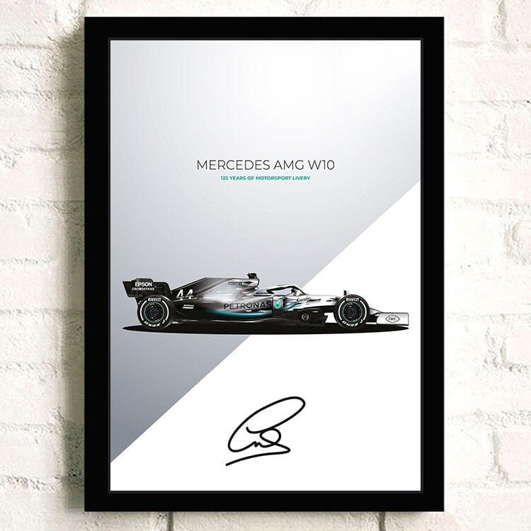 Poster Formel 1 Rennwagen Grand Prix Rennfahrer Signature I Deko Print ohne Rahmen - justgoodmood
