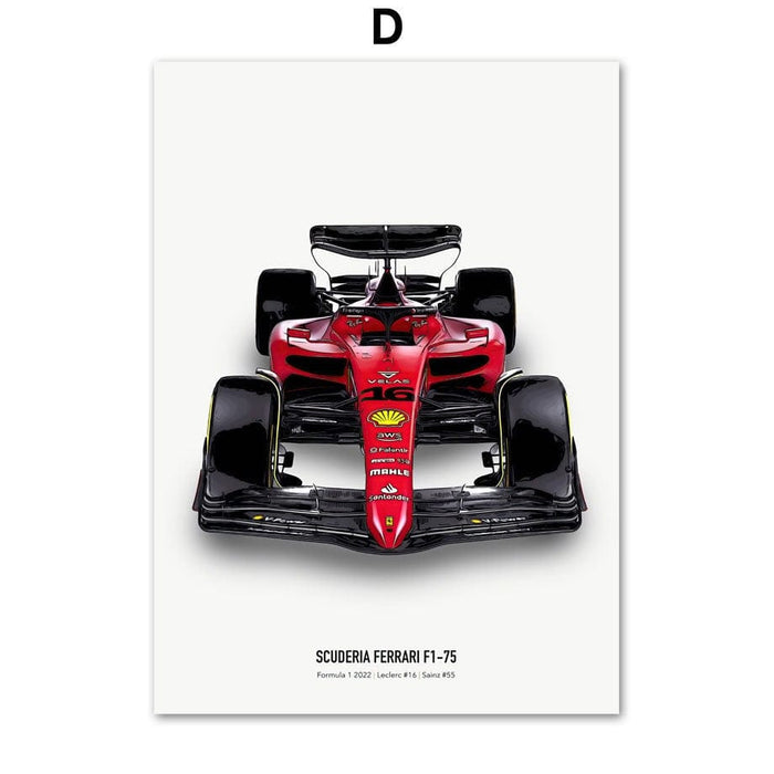 JUSTGOODMOOD Formel 1 Wandkunst – Edles Baumwollposter