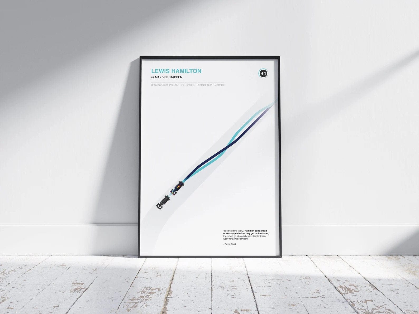 Poster Formel 1 Überholmanöver Linien Kurve Windschatten Rennstrecke Rennfahrer Rennwagen I Deko Print ohne Rahmen - justgoodmood