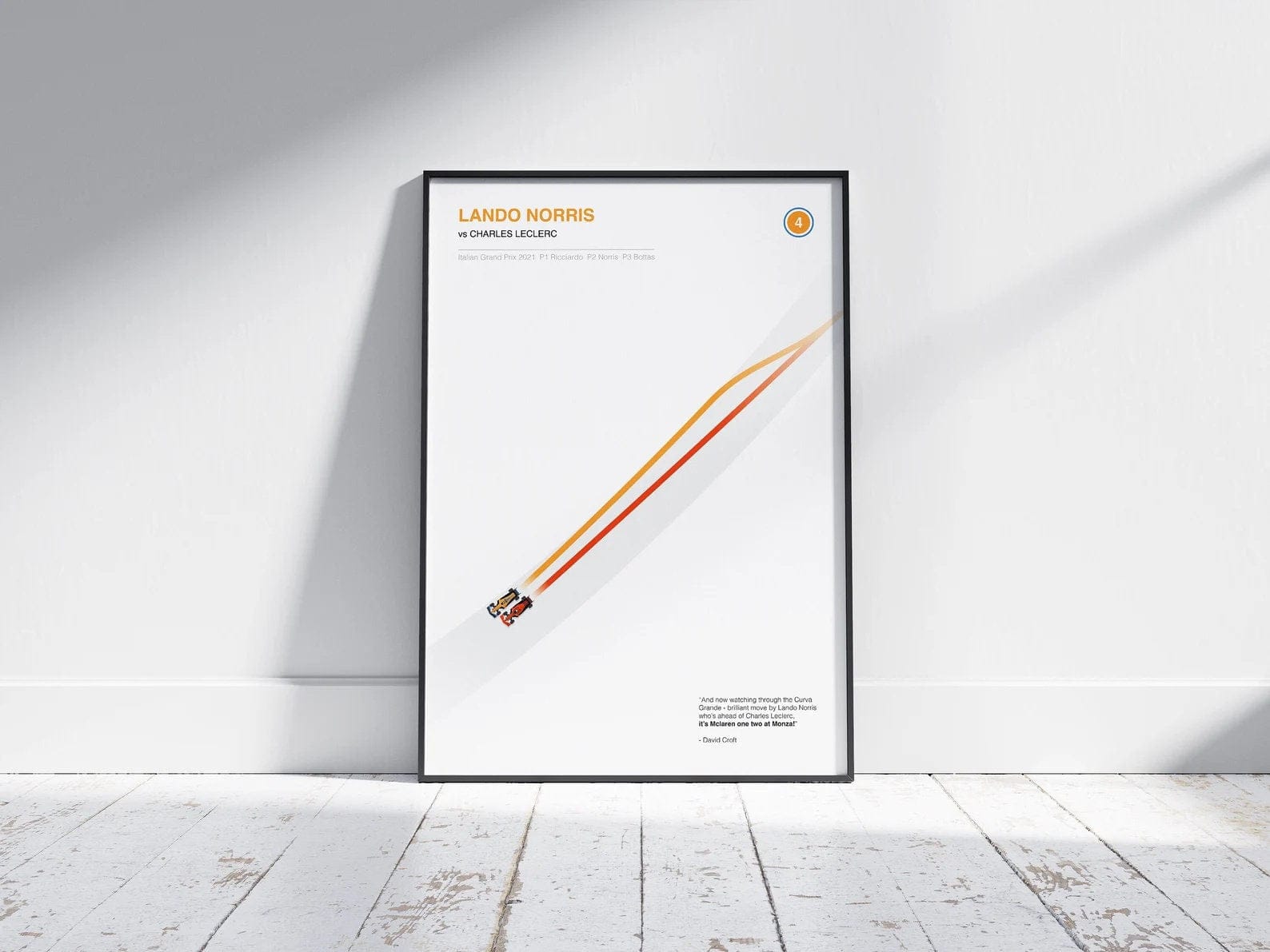 Poster Formel 1 Überholmanöver Linien Kurve Windschatten Rennstrecke Rennfahrer Rennwagen I Deko Print ohne Rahmen - justgoodmood