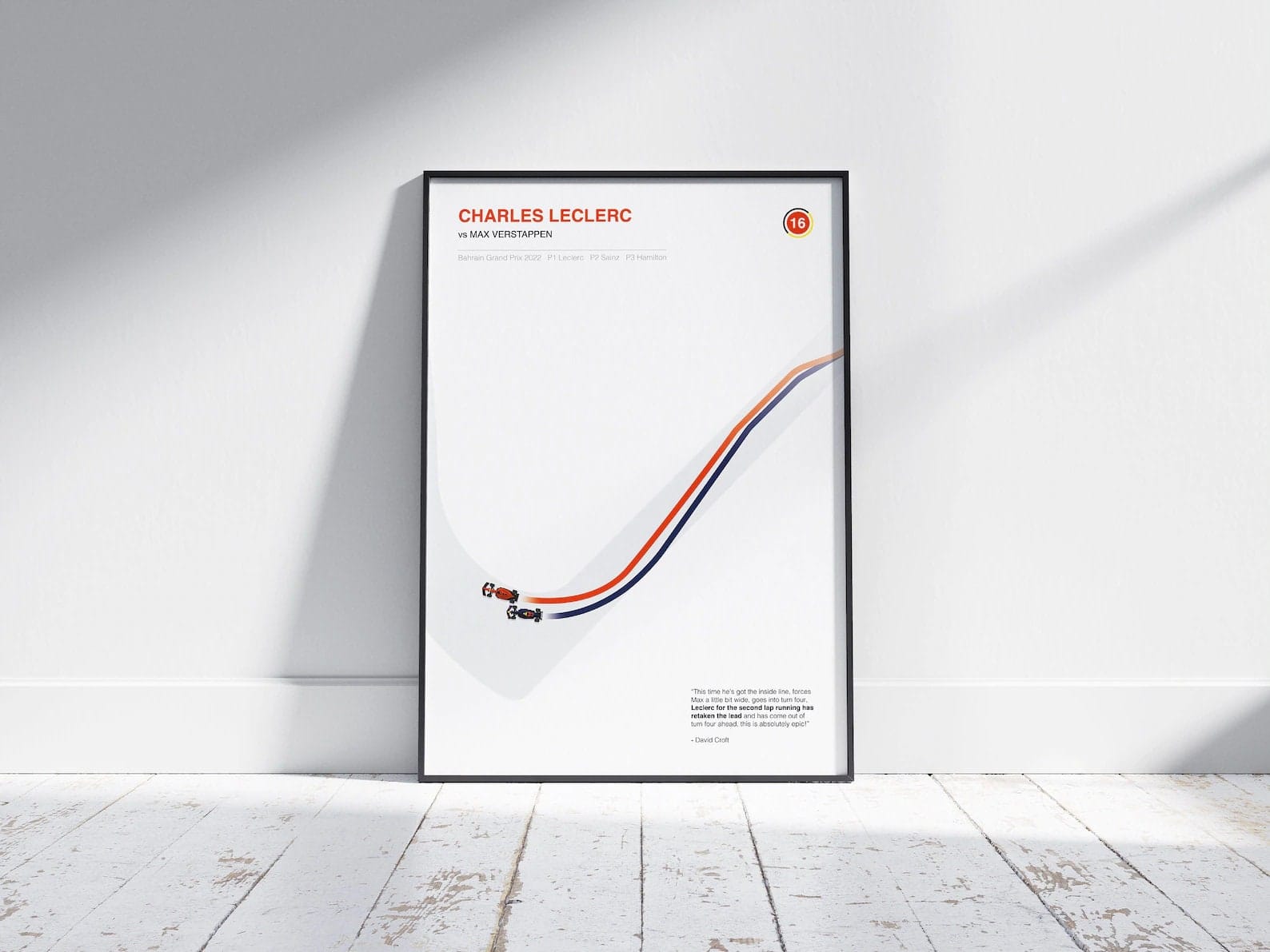 Poster Formel 1 Überholmanöver Linien Kurve Windschatten Rennstrecke Rennfahrer Rennwagen I Deko Print ohne Rahmen - justgoodmood