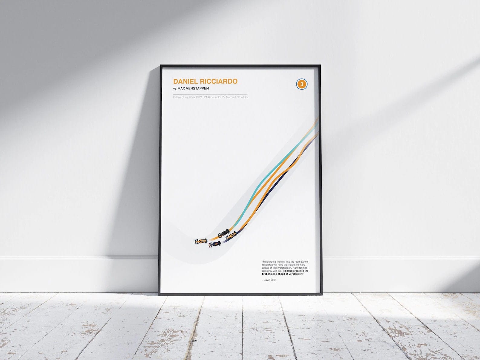 Poster Formel 1 Überholmanöver Linien Kurve Windschatten Rennstrecke Rennfahrer Rennwagen I Deko Print ohne Rahmen - justgoodmood