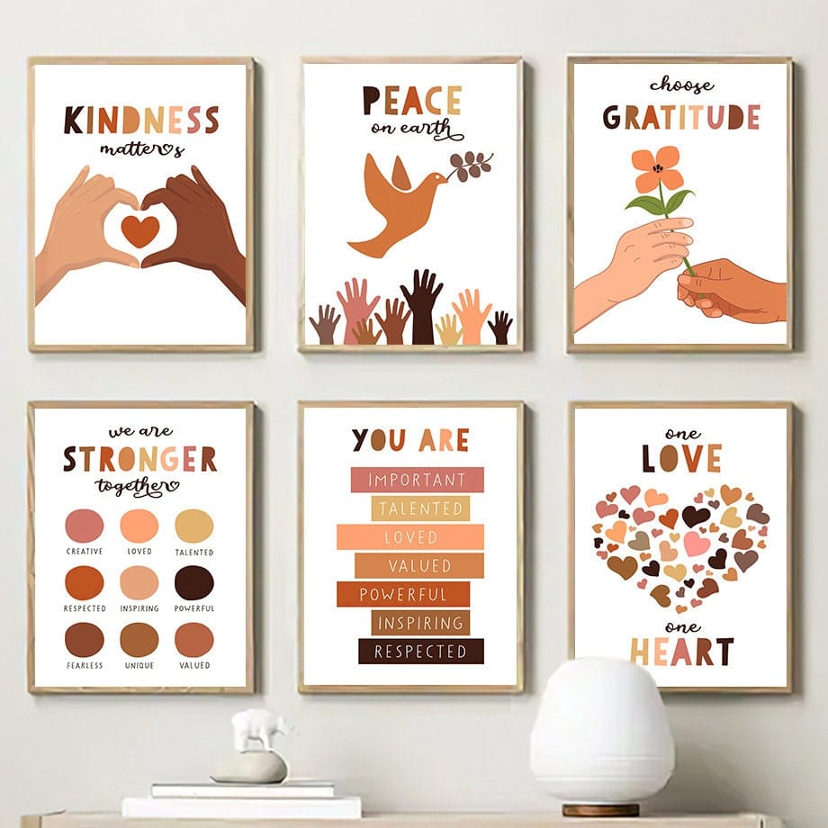 Poster Frieden Liebe Freundlich als Deko Print ohne Rahmen - justgoodmood