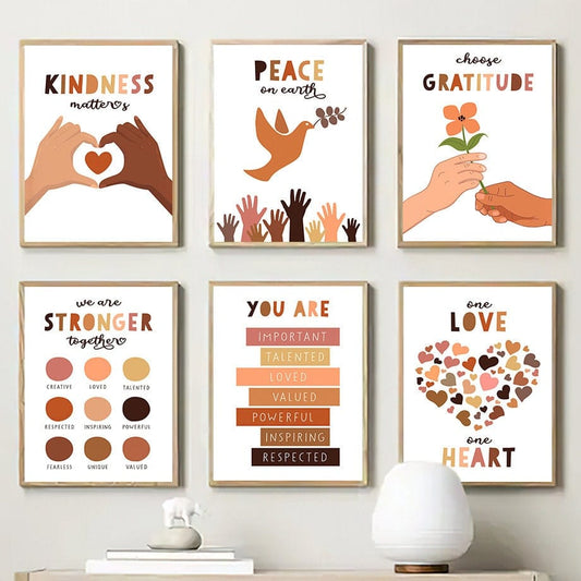 Poster Frieden Liebe Freundlich als Deko Print ohne Rahmen - justgoodmood