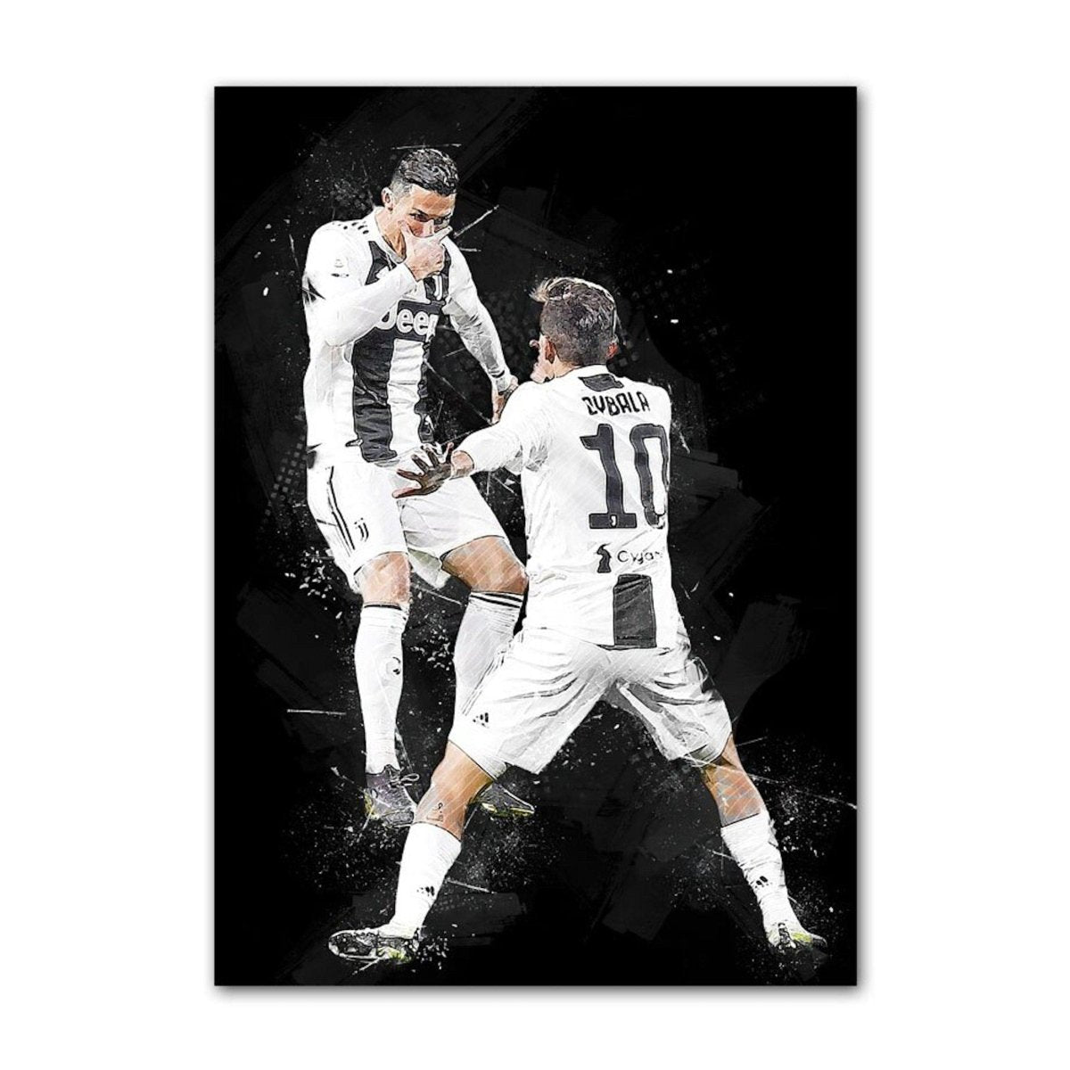Poster Fußball Christiano Ronaldo in Schwarz Weiss Farben als Deko Print ohne Rahmen - justgoodmood