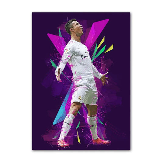 Poster Fußball Christiano Ronaldo Jubel mit Pokal als Deko Print ohne Rahmen - justgoodmood