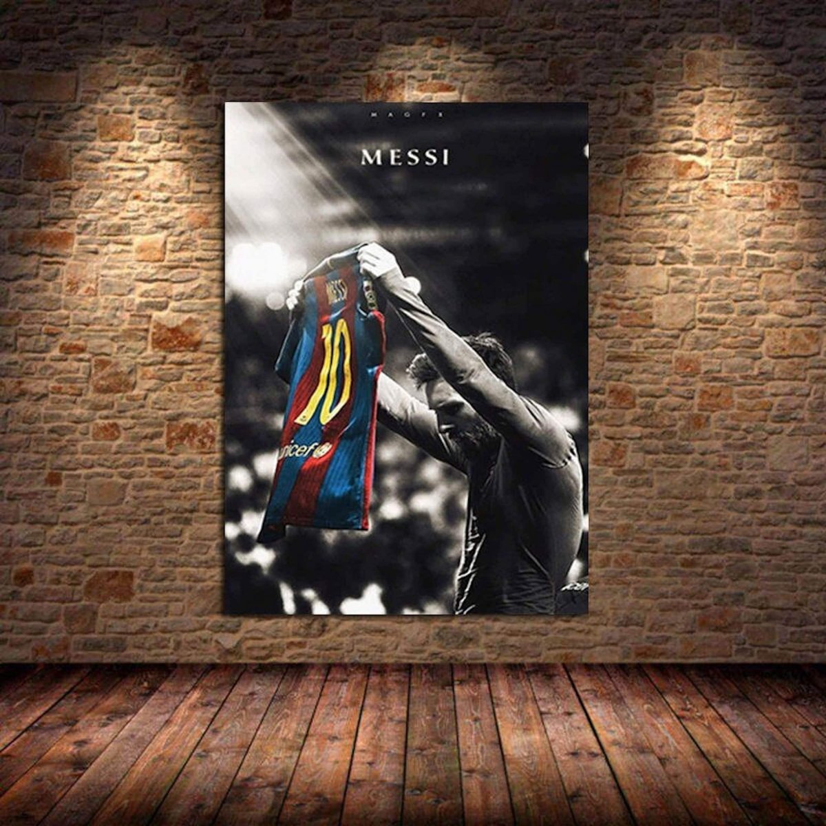 Poster Fußball Lionel Messi und andere Spieler als Deko Print ohne Rahmen - justgoodmood