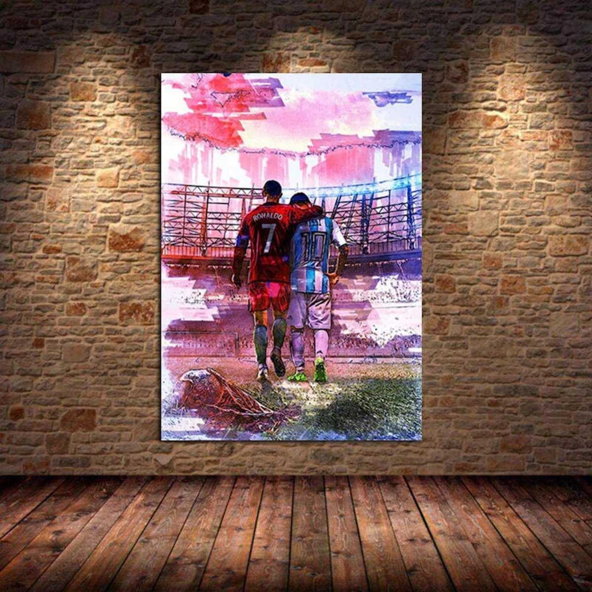 Poster Fußball Lionel Messi und andere Spieler als Deko Print ohne Rahmen - justgoodmood