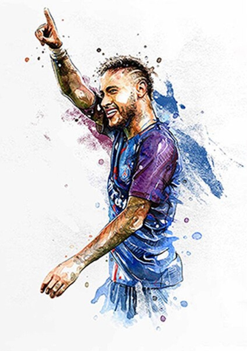Poster Fußball Weltmeister Pokal Pele Ronaldo Neymar Jr. Messi als Deko Print ohne Rahmen - justgoodmood