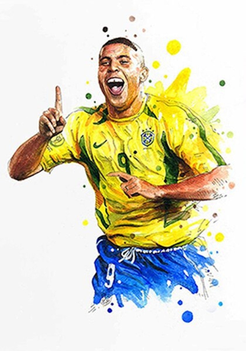 Poster Fußball Weltmeister Pokal Pele Ronaldo Neymar Jr. Messi als Deko Print ohne Rahmen - justgoodmood