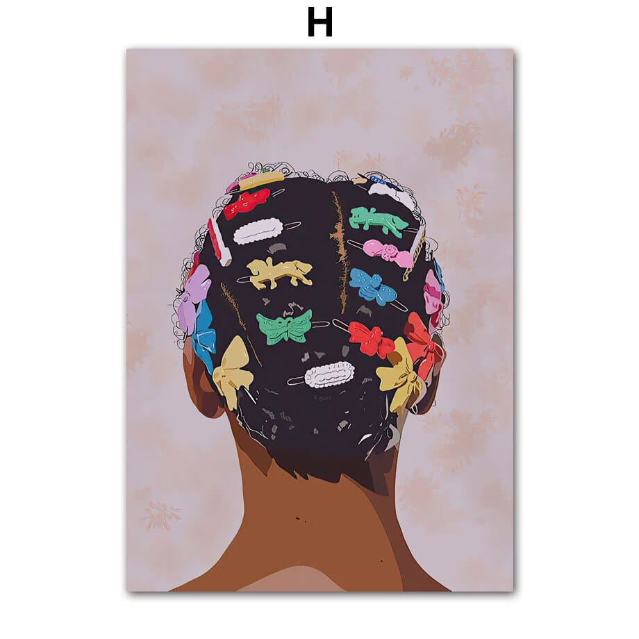 Poster Hip Hop Schmuck Mode | Schwarz Mädchen I Bilder Wohnzimmer | Wandbilder Schlafzimmer | Deko Print ohne Rahmen | Bilder Set Kunstdruck - justgoodmood
