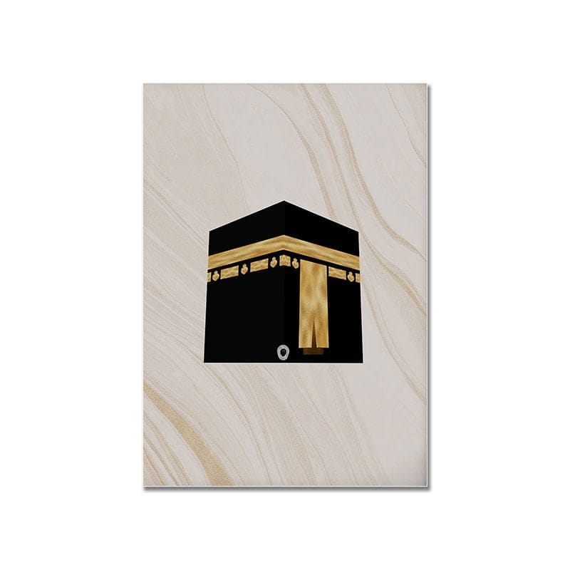 Poster Islam Kalligraphie Moschee Mekka Kaaba I Wandbilder Wohnzimmer & Schlafzimmer I Wand Deko I Kunst Druck I ohne Rahmen - justgoodmood
