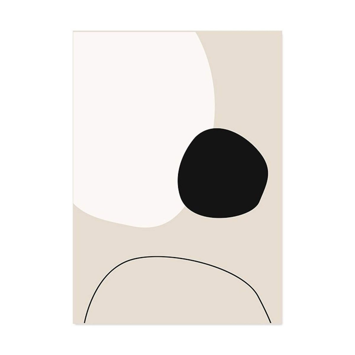 Poster Keise Linien und Bogen in Beige und Schwarz als Deko Print ohne Rahmen - justgoodmood