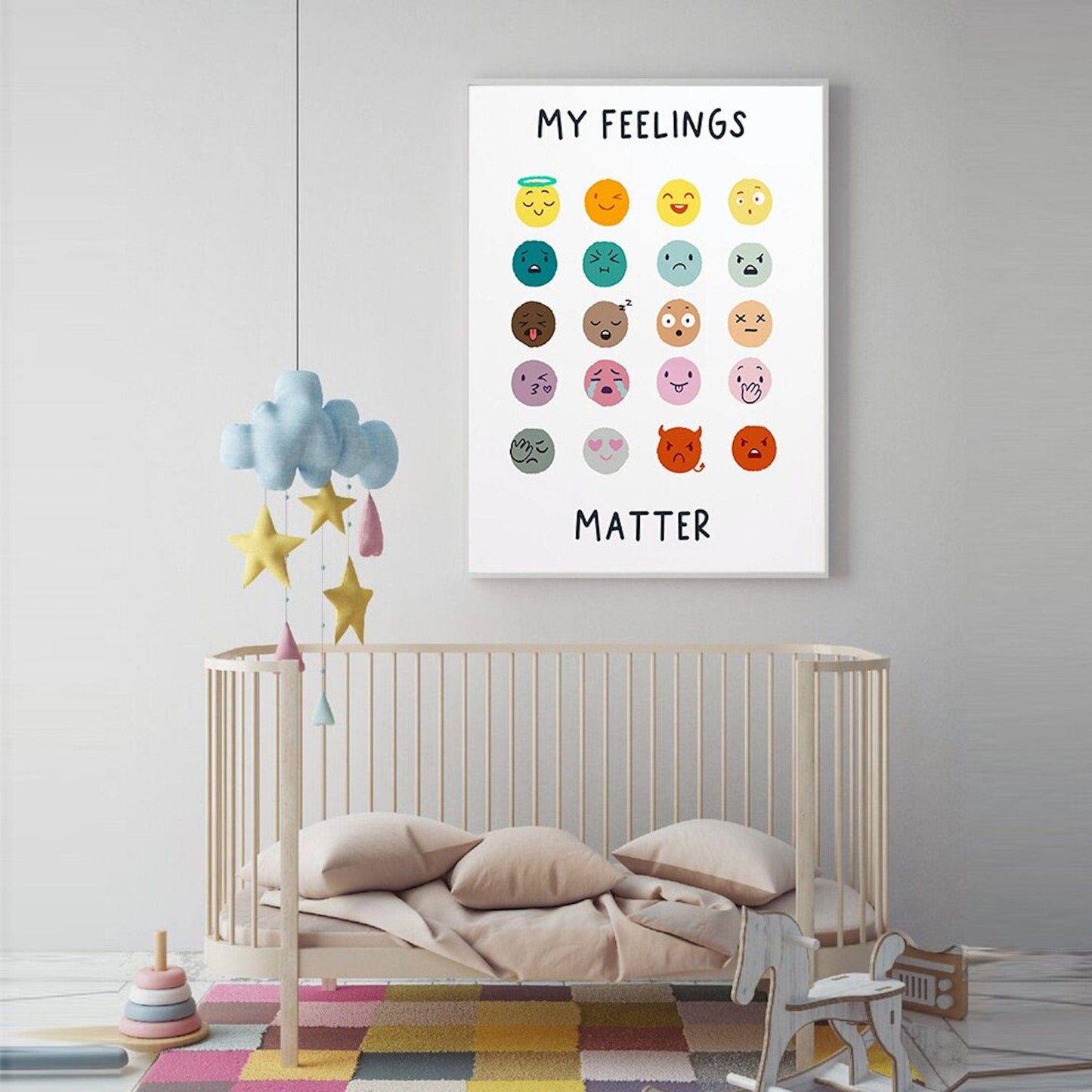 Poster Kinder Emojis Gefühle als Deko Print ohne Rahmen - justgoodmood