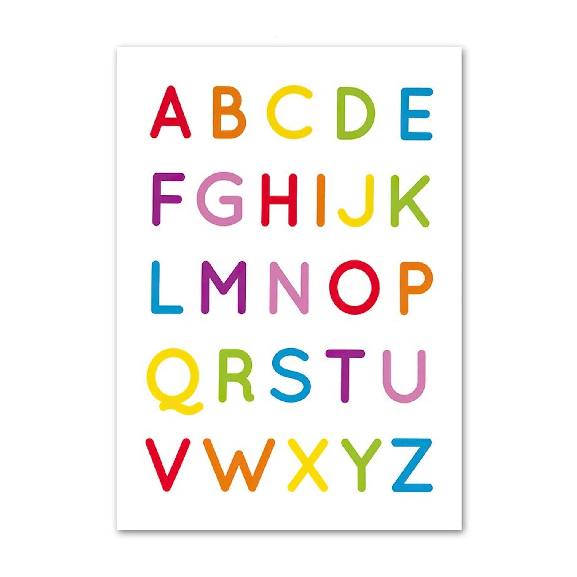 Poster Kinder lernen Farben Formen Zahlen Tage und Alphabet als Deko Print ohne Rahmen - justgoodmood