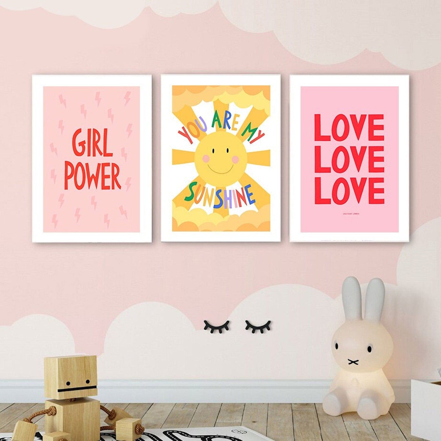 Poster Kinder Mädchen Power und Liebe als Deko Print ohne Rahmen - justgoodmood