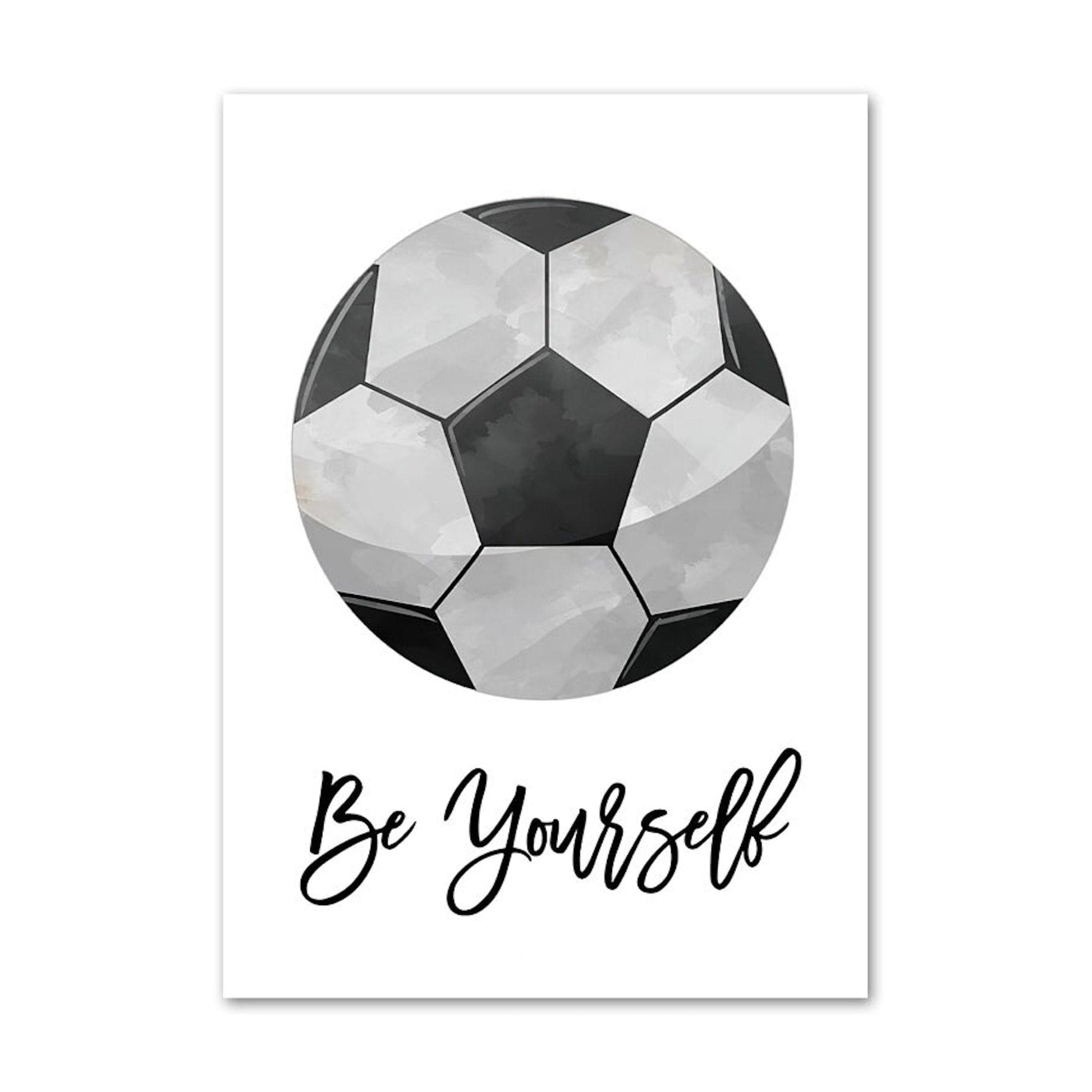 Poster Kinder Sportbälle Fußball Basketball Baseball Football Golfball und Eishockeypuck als Deko Print ohne Rahmen - justgoodmood