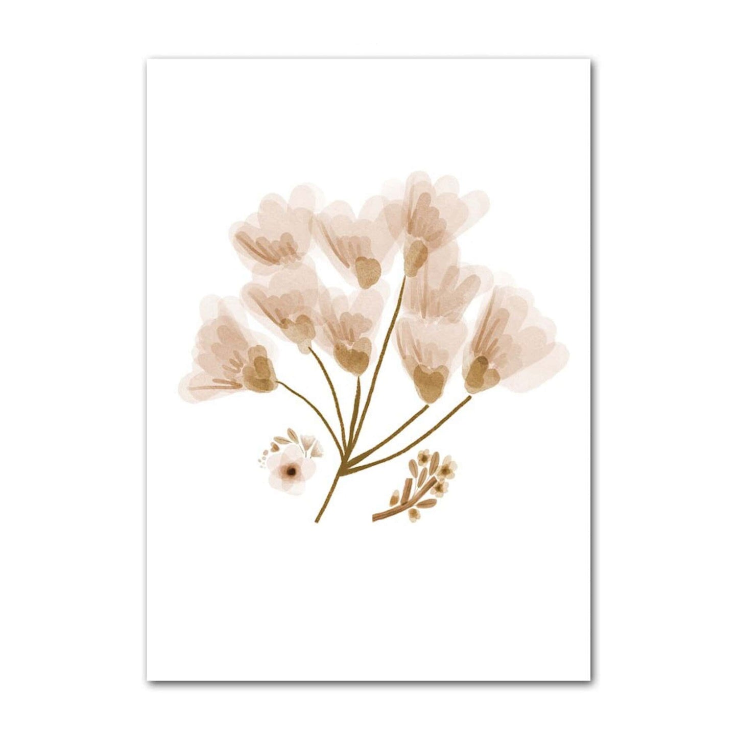 Poster Kinder süße Tiere im Boho Stil Bär Reh Regenbogen Vogel und Blume als Deko Print ohne Rahmen - justgoodmood