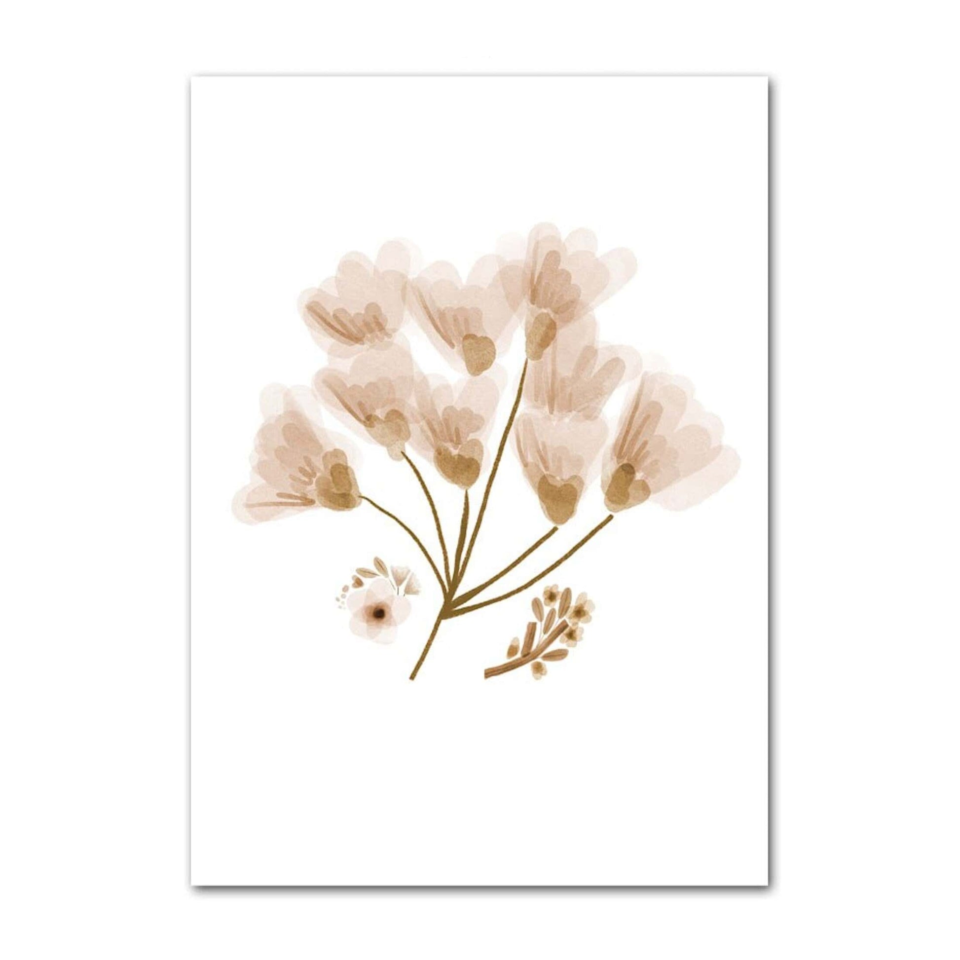 Poster Kinder süße Tiere im Boho Stil Bär Reh Regenbogen Vogel und Blume als Deko Print ohne Rahmen - justgoodmood