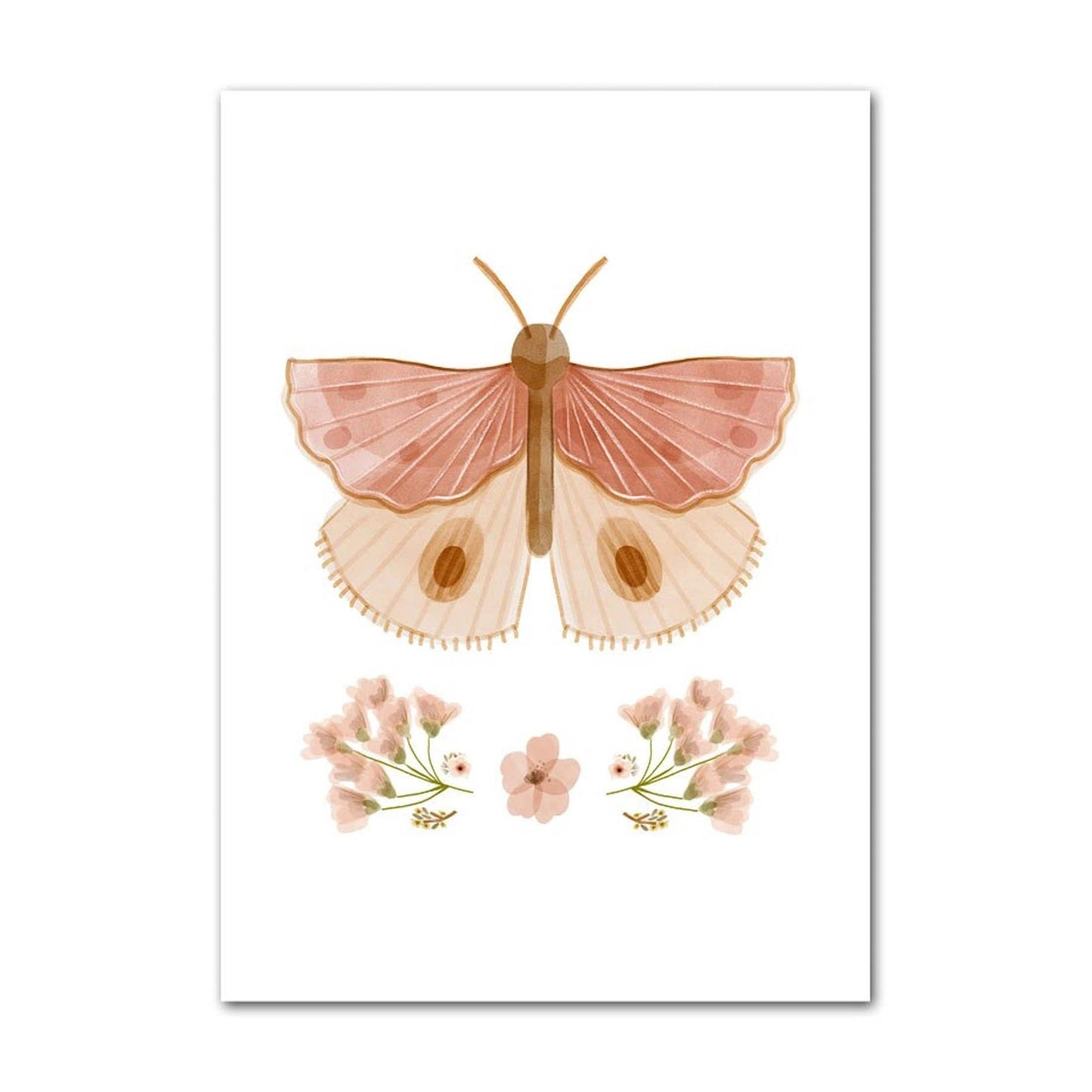 Poster Kinder Tiere Reh Eichhörnchen Fuchs Faultier und Schmetterlinge im Boho Stil als Deko Print ohne Rahmen - justgoodmood