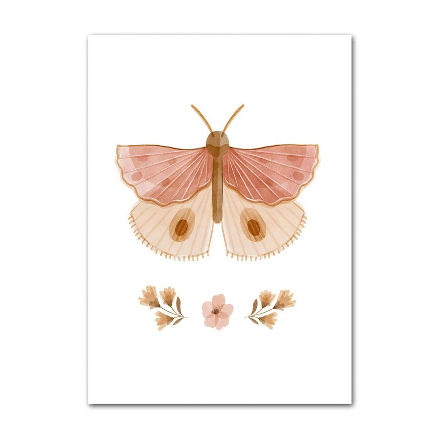 Poster Kinder Tiere Schmetterling Fuchs Eule Blumen Hase Reh und Bär als Deko Print ohne Rahmen - justgoodmood