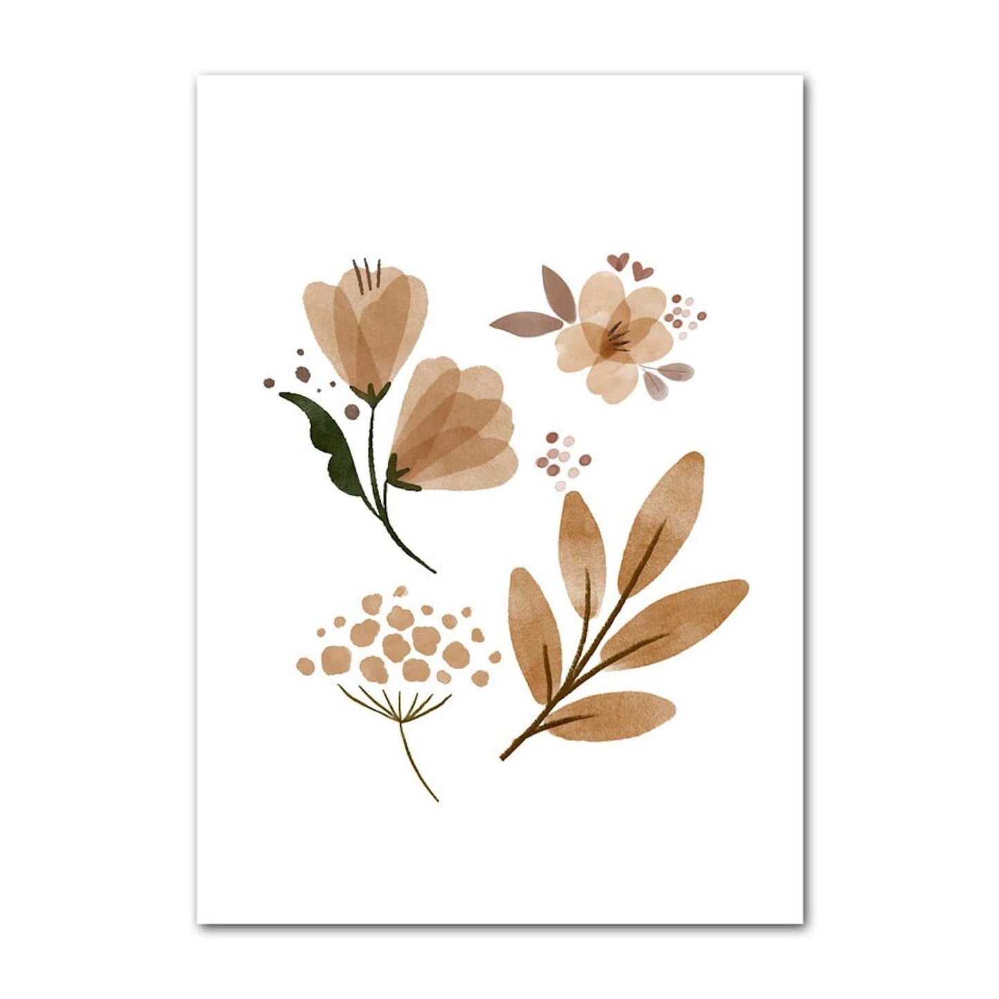 Poster Kinder Tiere Schmetterling Fuchs Eule Blumen Hase Reh und Bär als Deko Print ohne Rahmen - justgoodmood