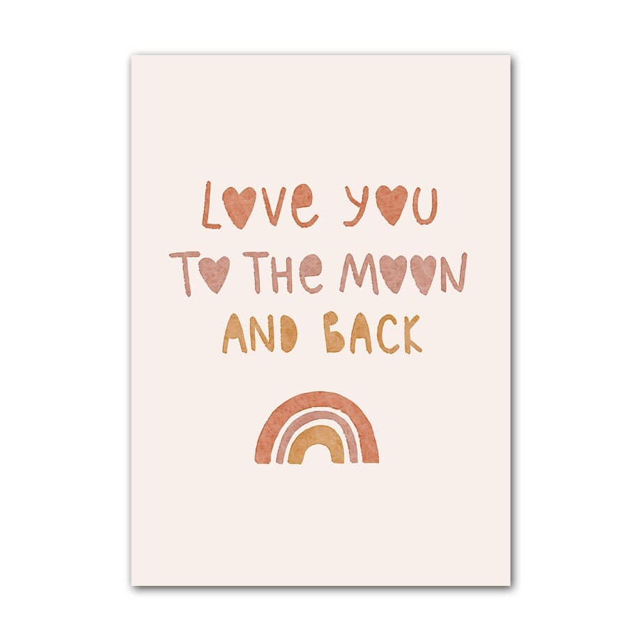 Poster Kinderzimmer Alpaka Regenbogen Kaktus Zeichentrick I Kinderzimmer Bilder I Wand Deko I Kunst Druck I Deko Print I ohne Rahmen - justgoodmood