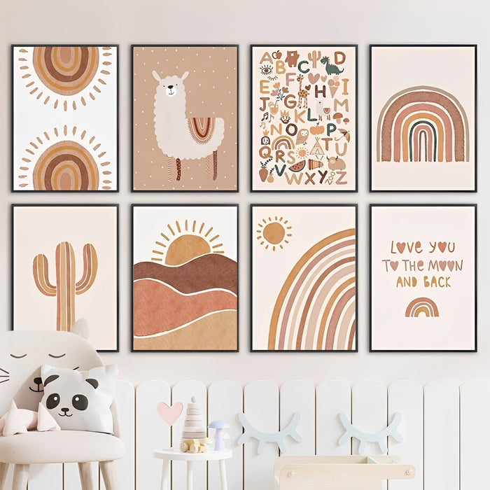 JUSTGOODMOOD Alpaka Poster – Farbintensive Kinder Deko