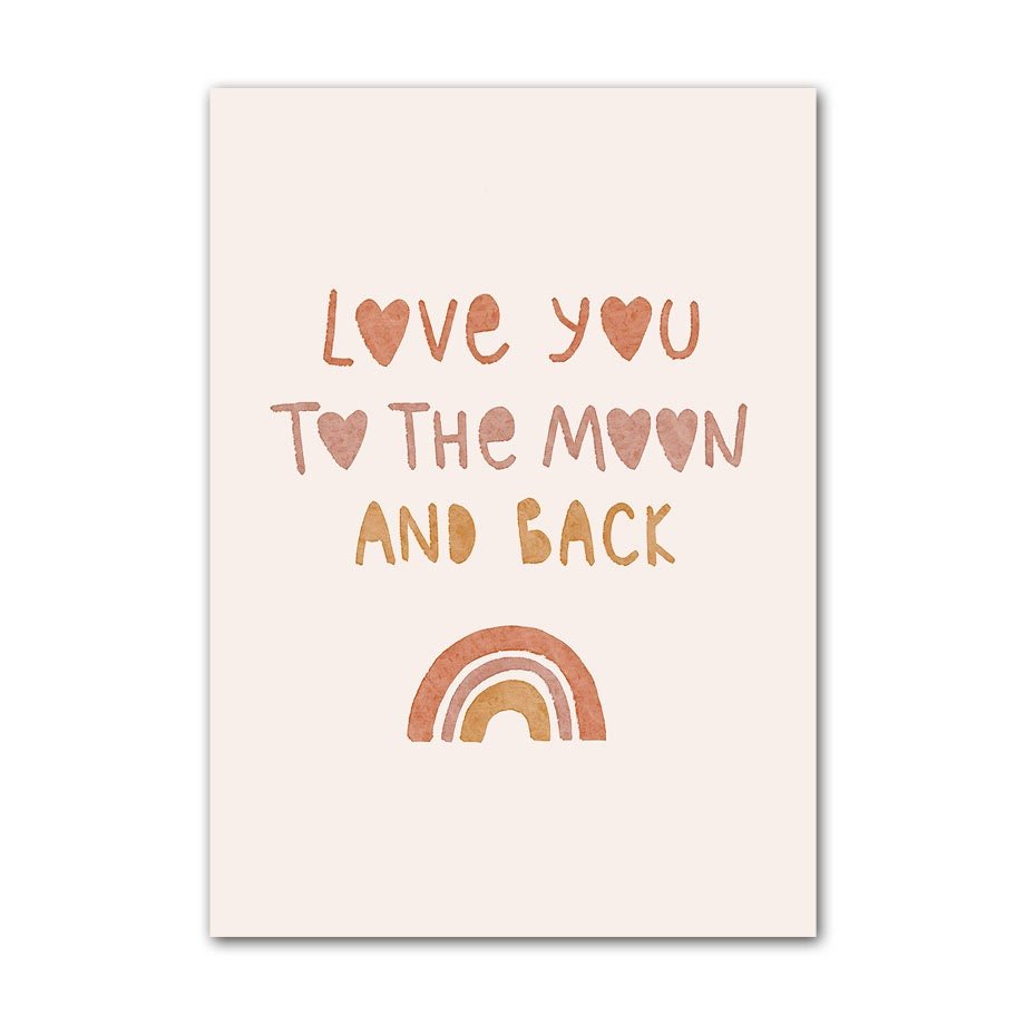 Poster Kinderzimmer Alpaka Regenbogen Kaktus Zeichentrick I Kinderzimmer Bilder I Wand Deko I Kunst Druck I Deko Print I ohne Rahmen - justgoodmood