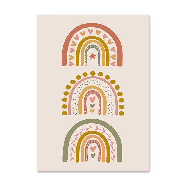 Poster Kinderzimmer Bilder Regenbogen Mond Wolken I Kinderzimmer & Babyzimmer Bilder I Wand Deko I Kunstdruck I Deko Print I ohne Rahmen - justgoodmood