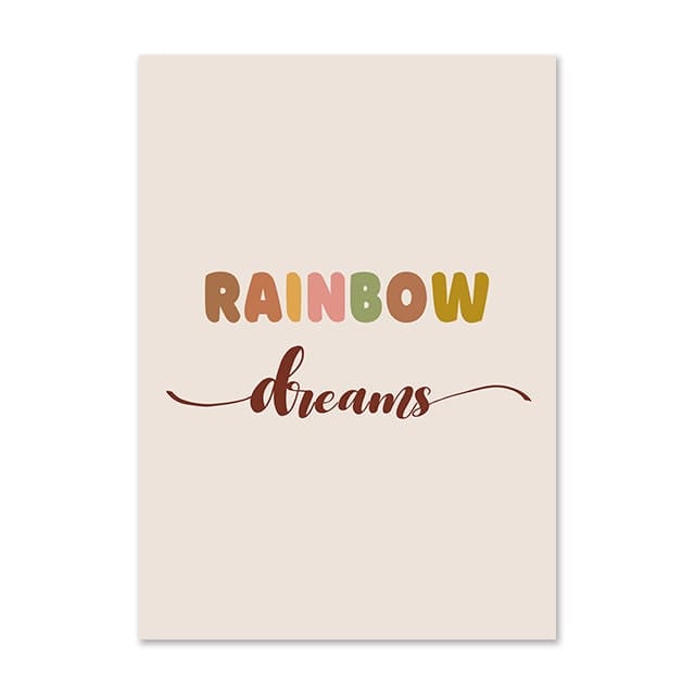 Poster Kinderzimmer Bilder Regenbogen Mond Wolken I Kinderzimmer & Babyzimmer Bilder I Wand Deko I Kunstdruck I Deko Print I ohne Rahmen - justgoodmood