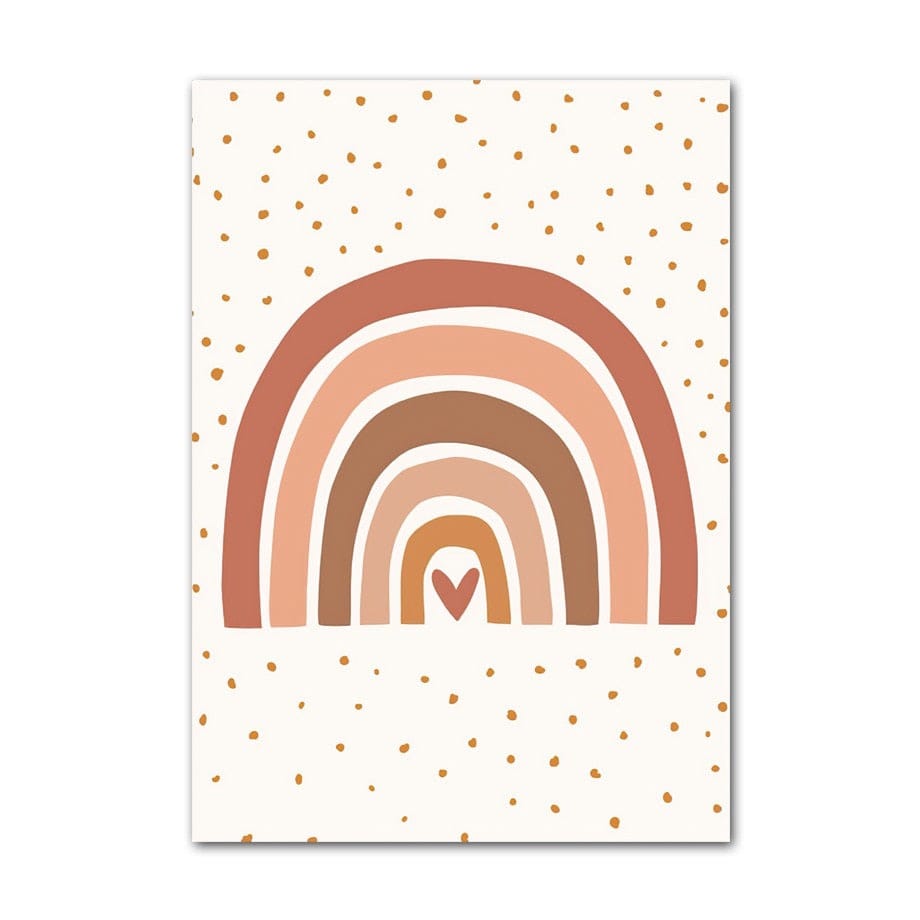 Poster Kinderzimmer Bilder Sonnenstrahlen Blumen Regenbogen Wolke Sonne als Deko Print ohne Rahmen - justgoodmood