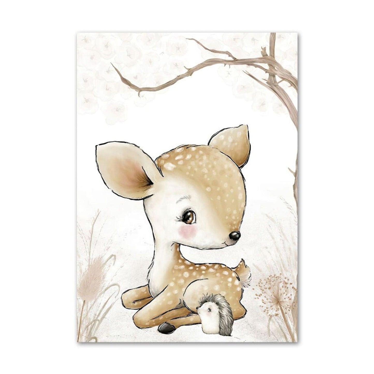 Poster Kinderzimmer Bilder Tiere Bär Reh Fuchs Hase und Spruch sei Frech wild und wunderbar als Deko Print ohne Rahmen - justgoodmood